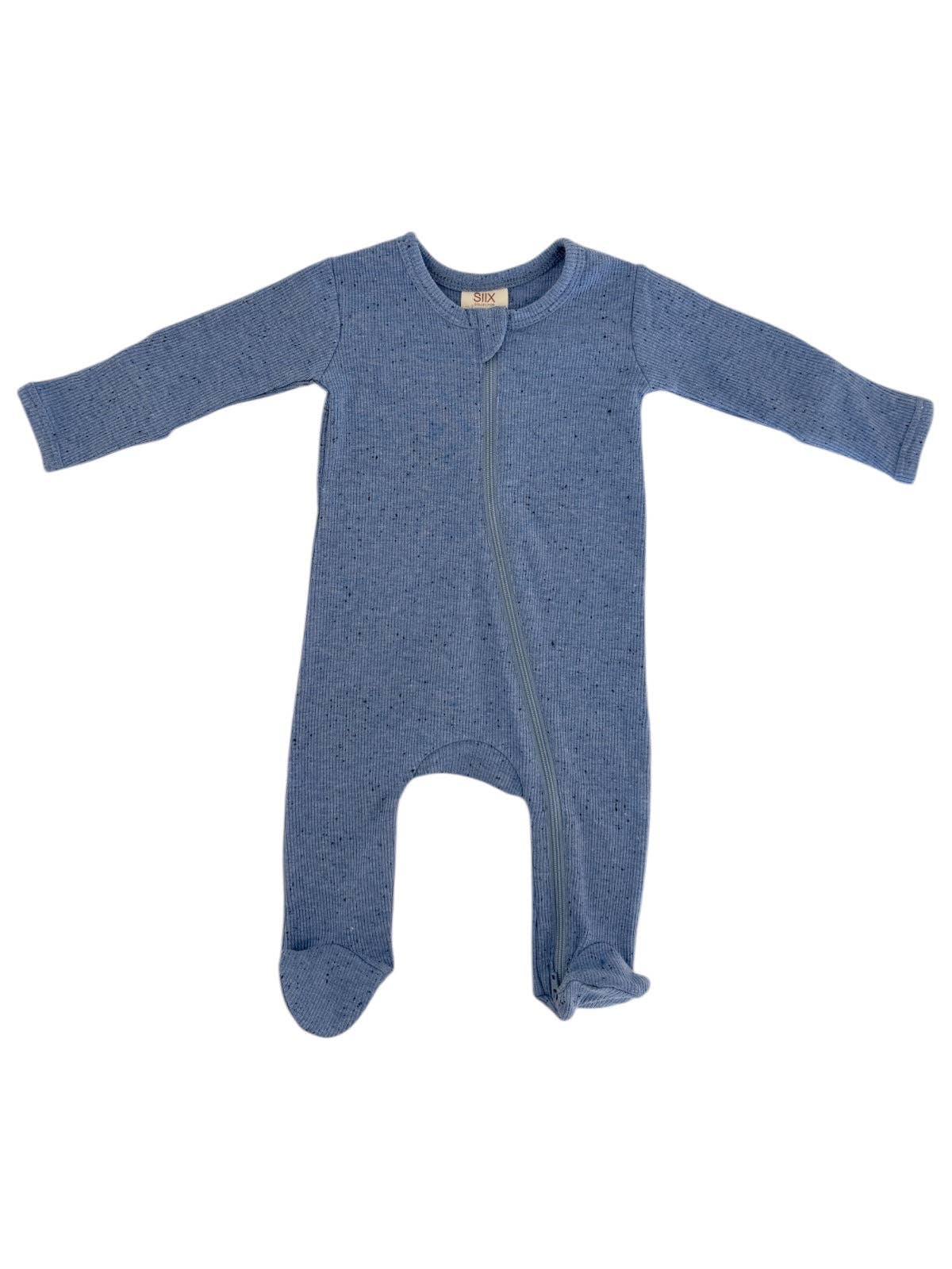 Blue Speckle Zip Footie