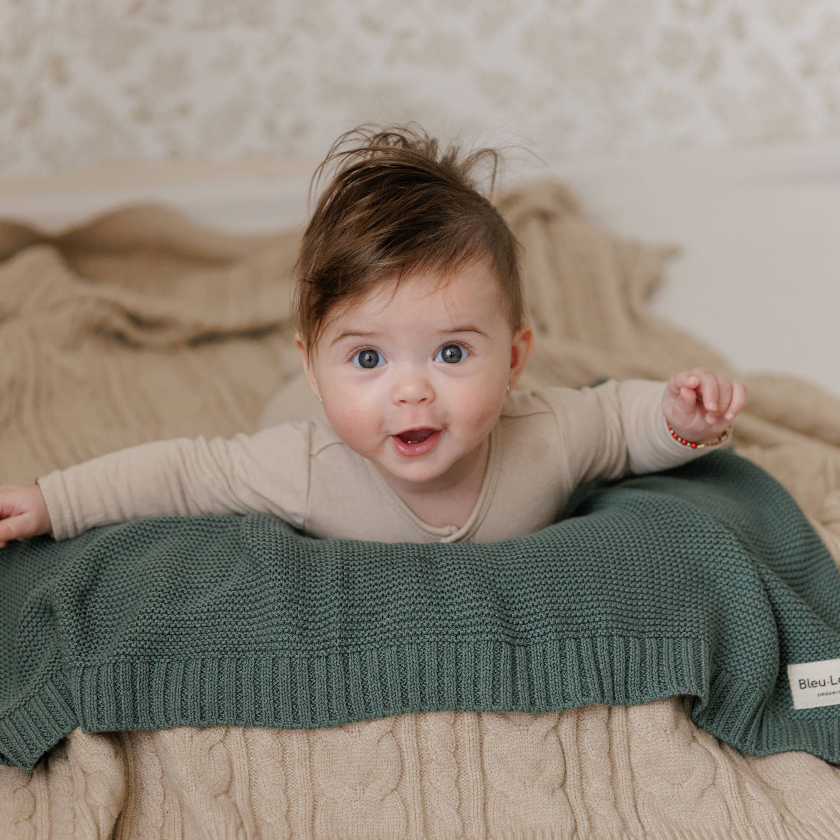 Heritage Knit 100% Organic Cotton Baby Blanket