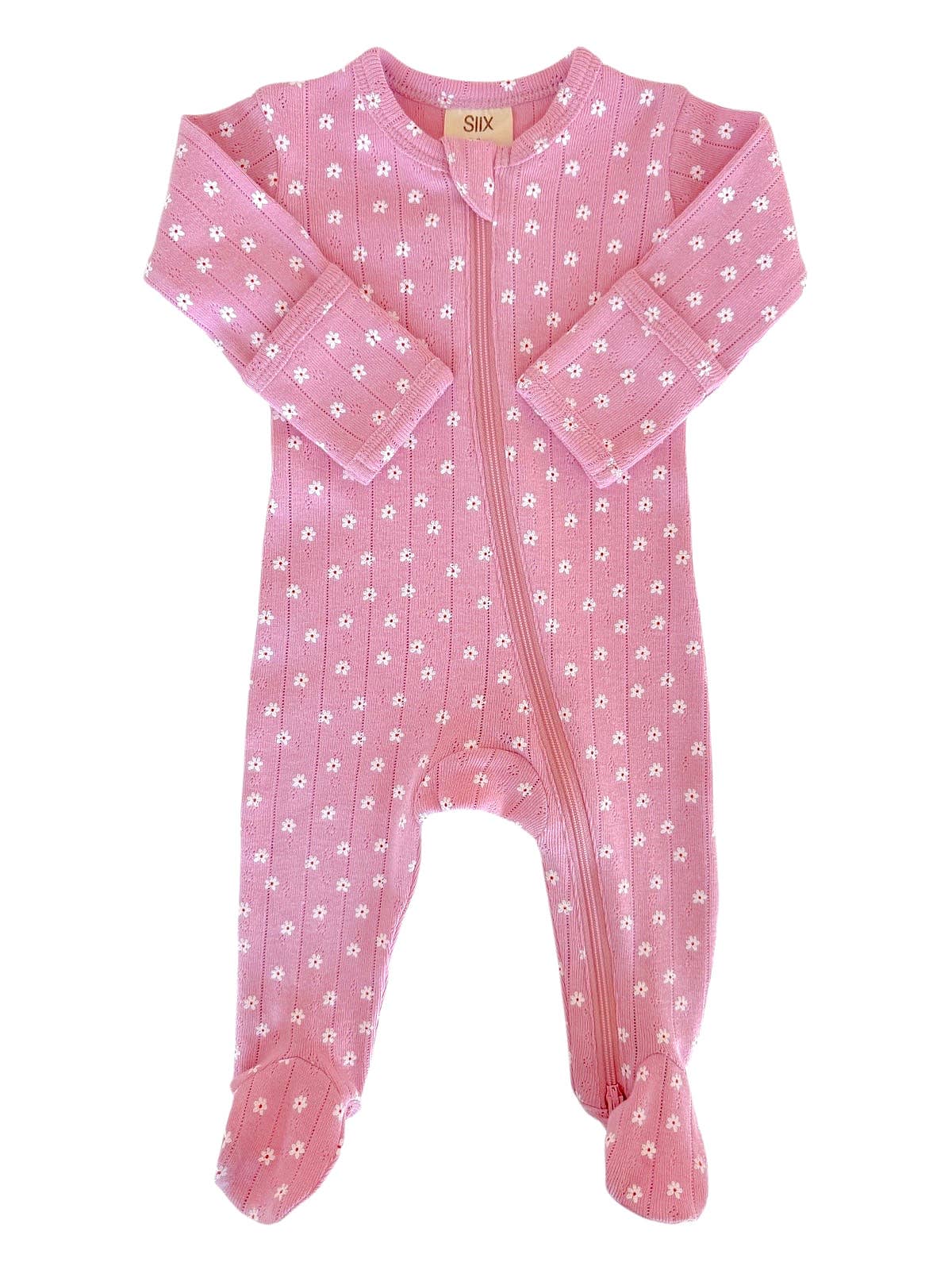 Pink Flower Zip Footie
