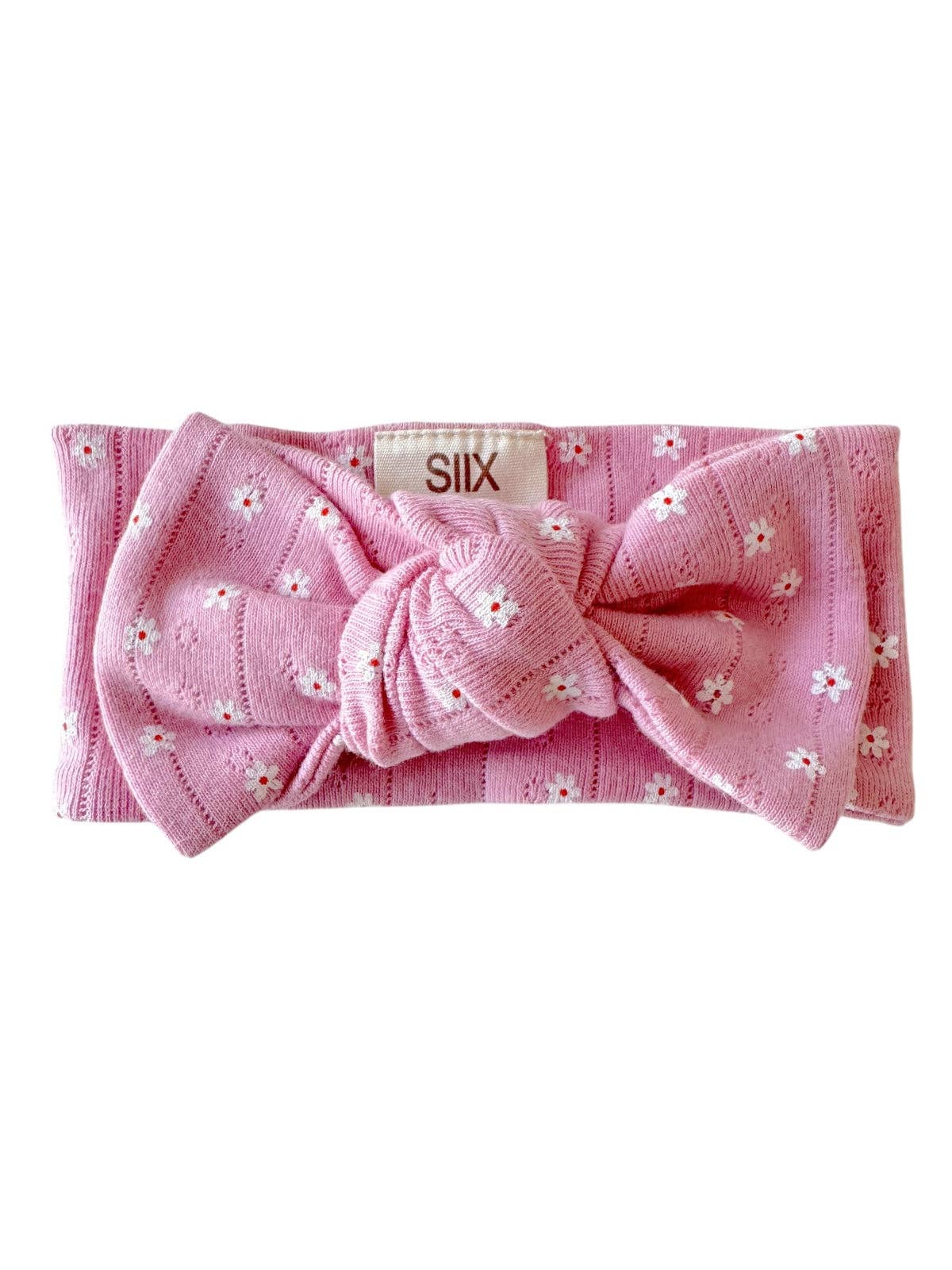 Pink Flower Pointelle Bow