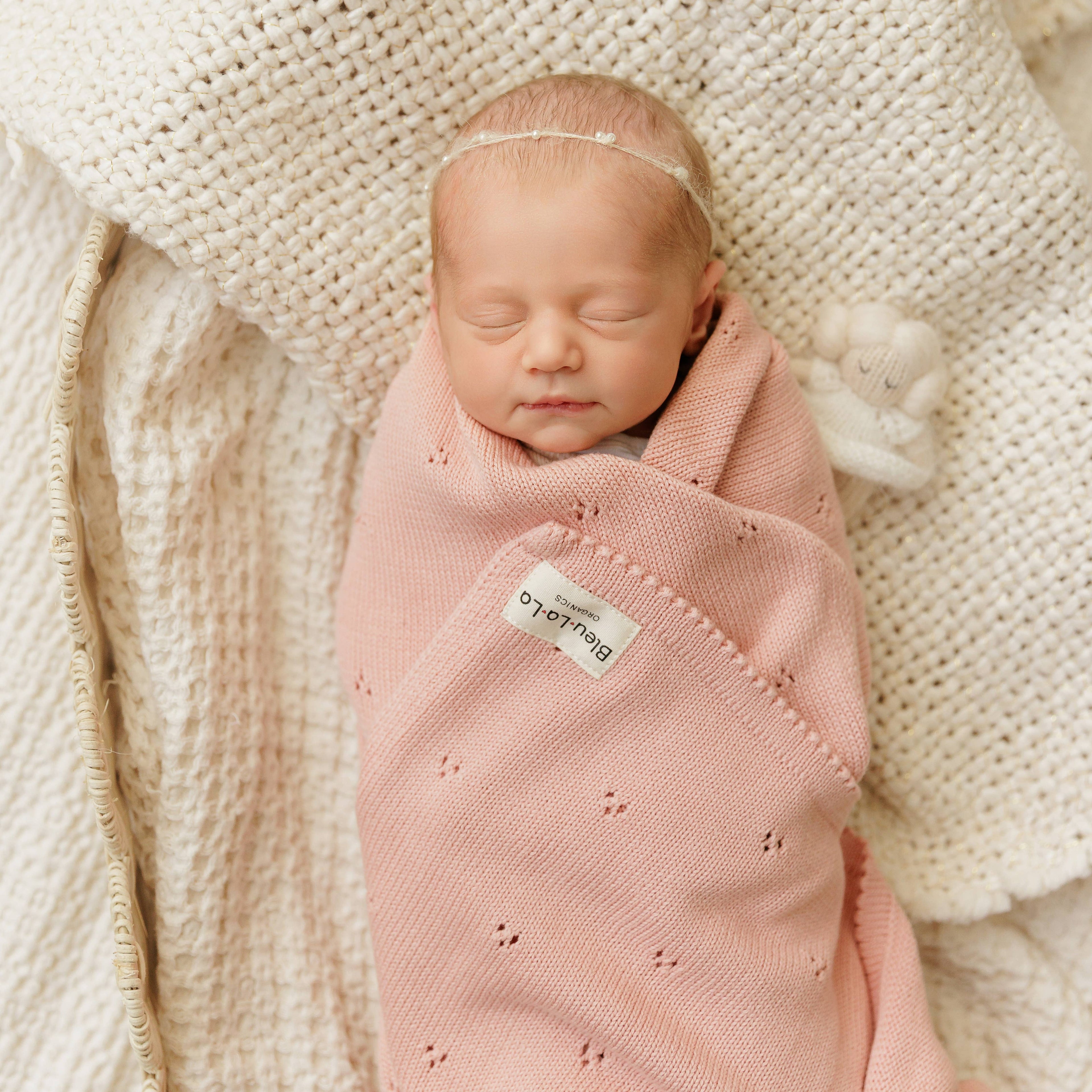 100% Organic Cotton Pointelle Baby Blanket