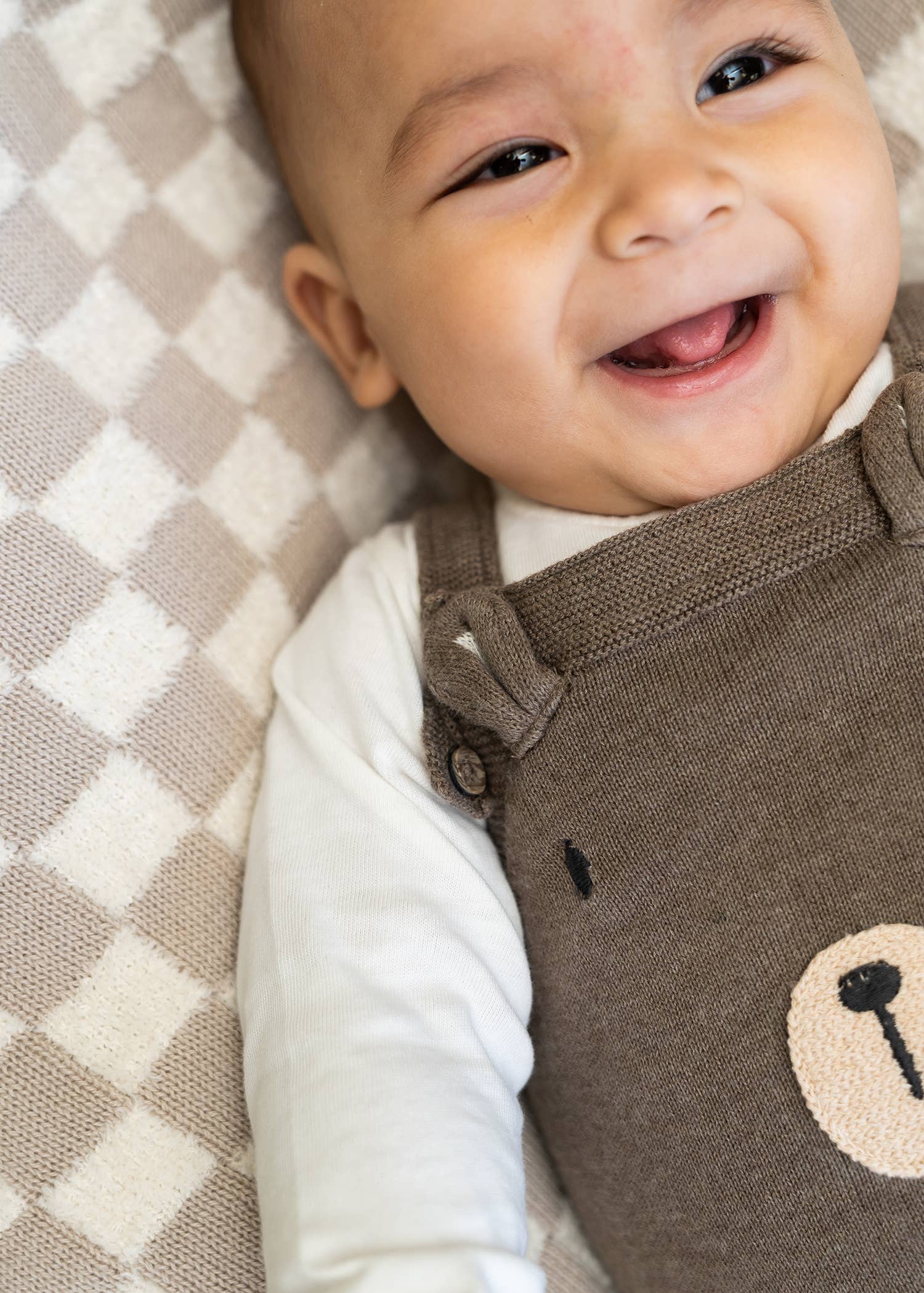 Bear Sweater Knit Overall & Bodysuit Set