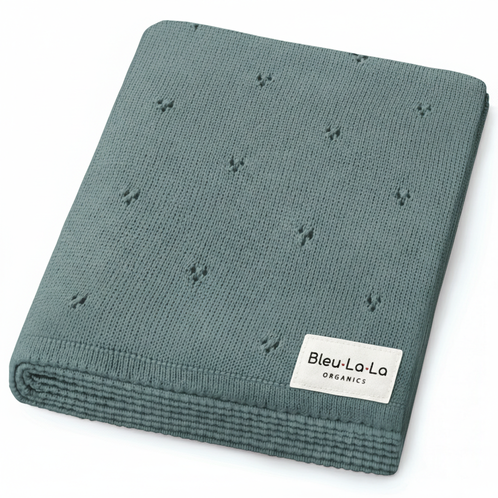 100% Organic Cotton Pointelle Baby Blanket