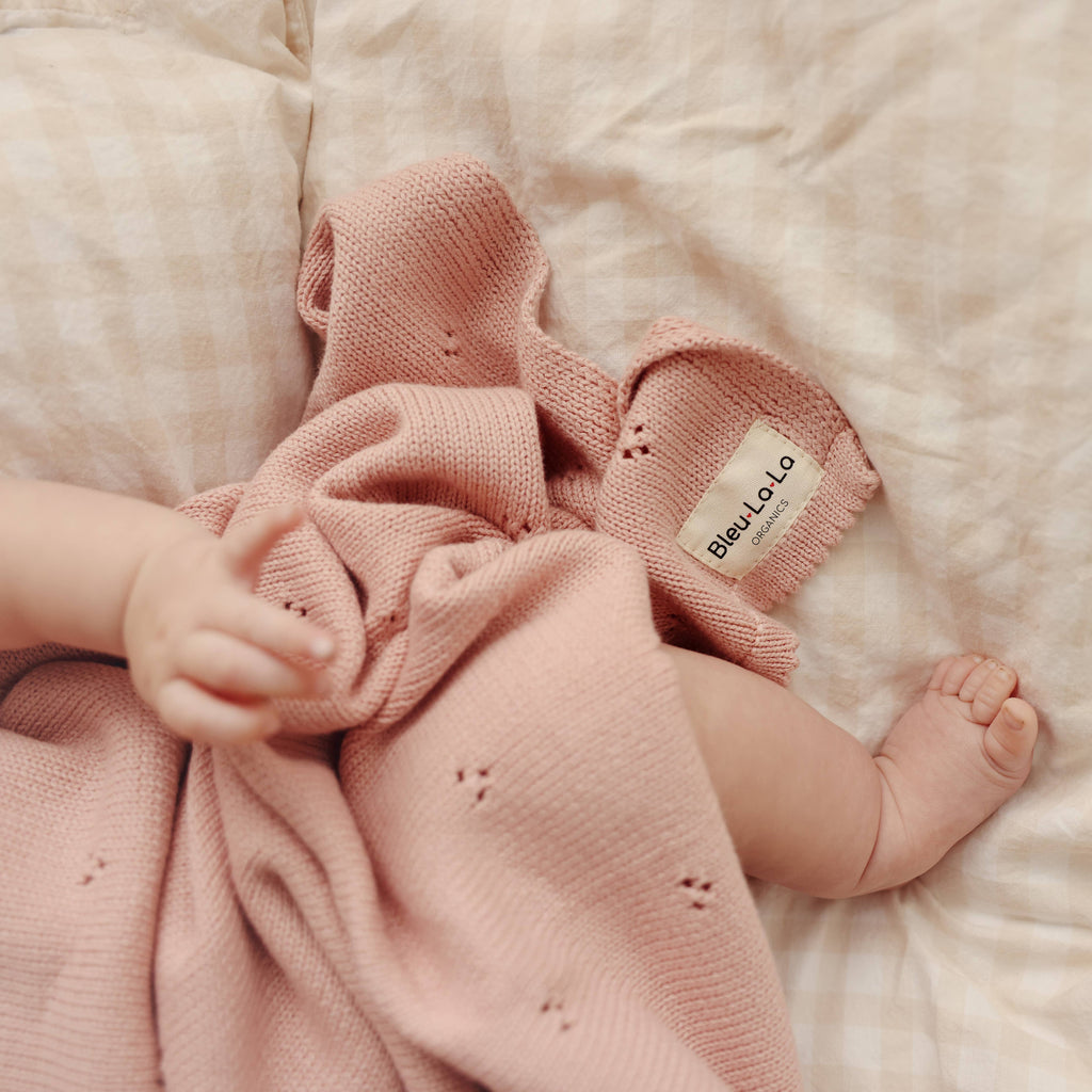 100% Organic Cotton Pointelle Baby Blanket