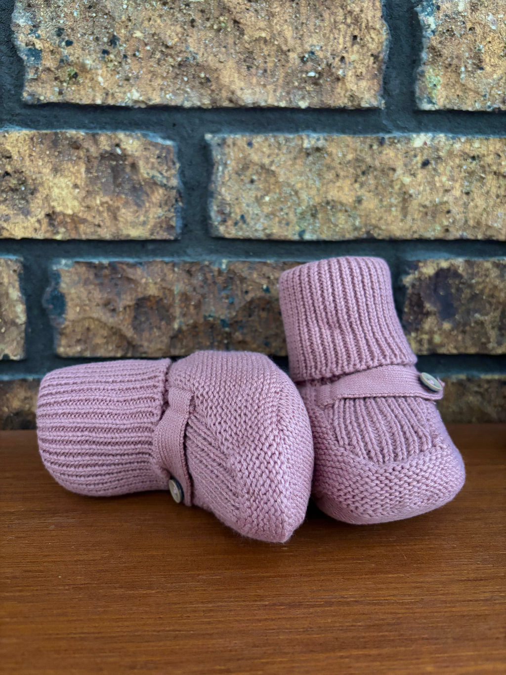 Classic Sweater Knit Baby Booties - Pink