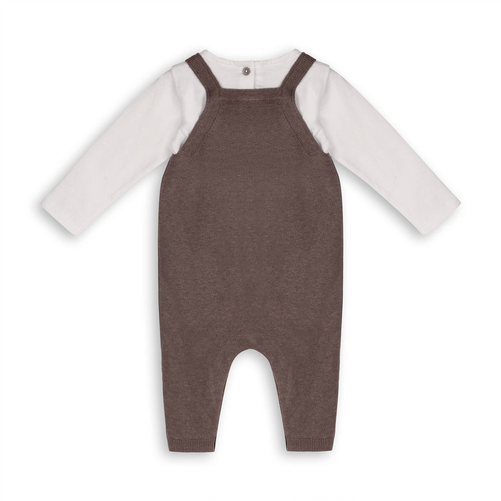 Bear Sweater Knit Overall & Bodysuit Set
