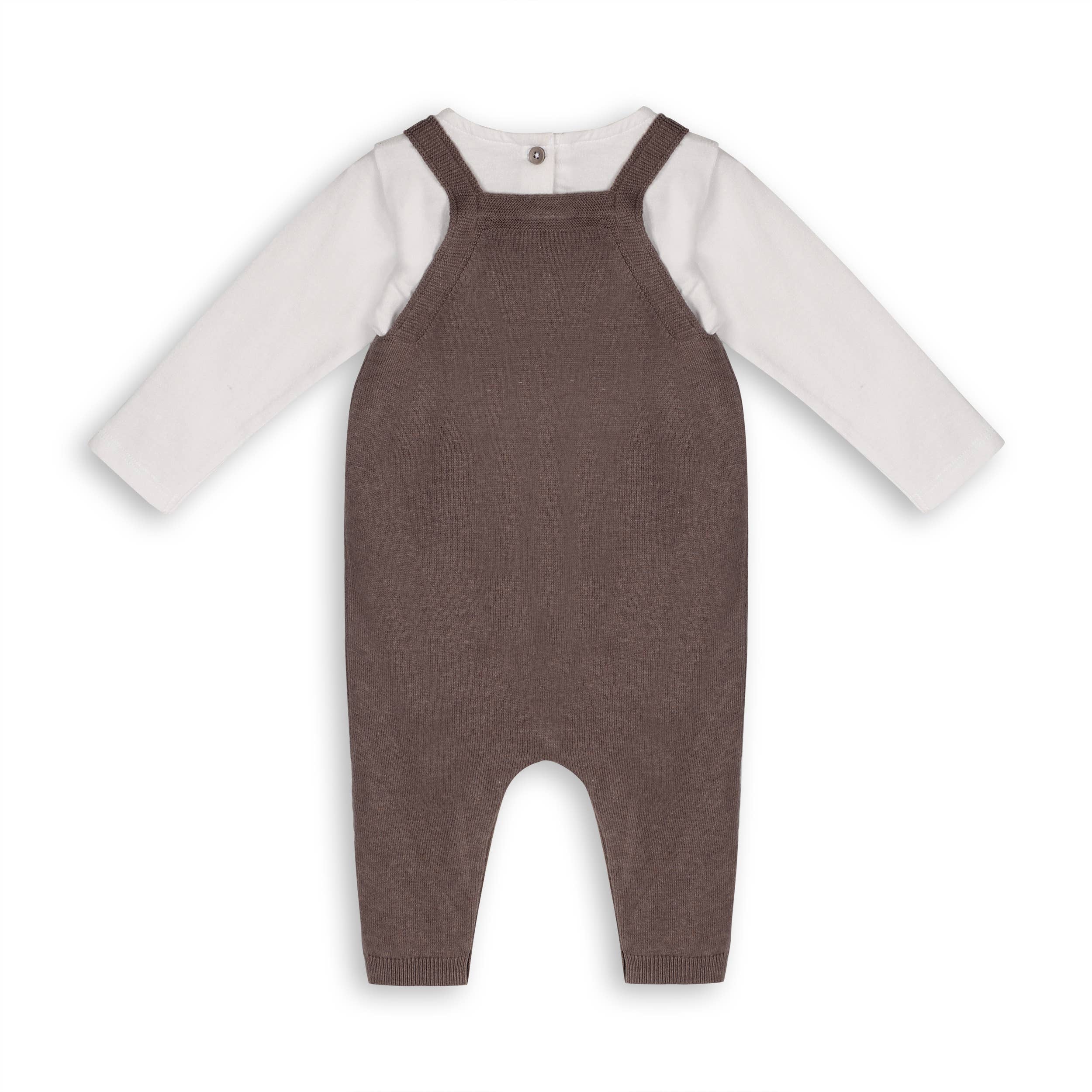 Bear Sweater Knit Overall & Bodysuit Set