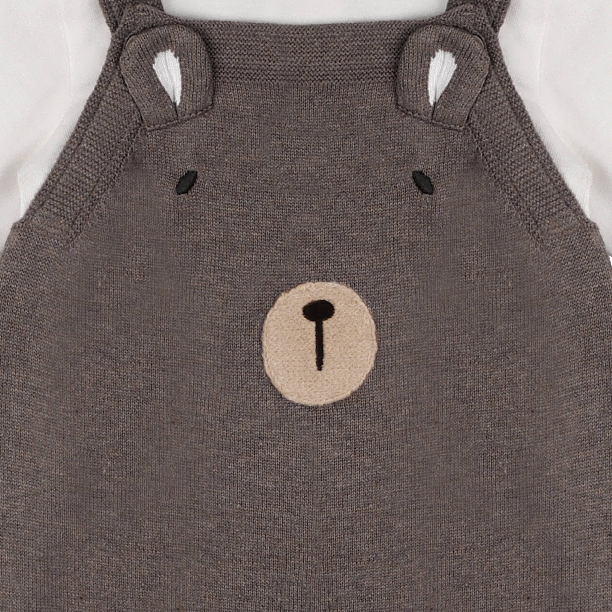Bear Sweater Knit Overall & Bodysuit Set